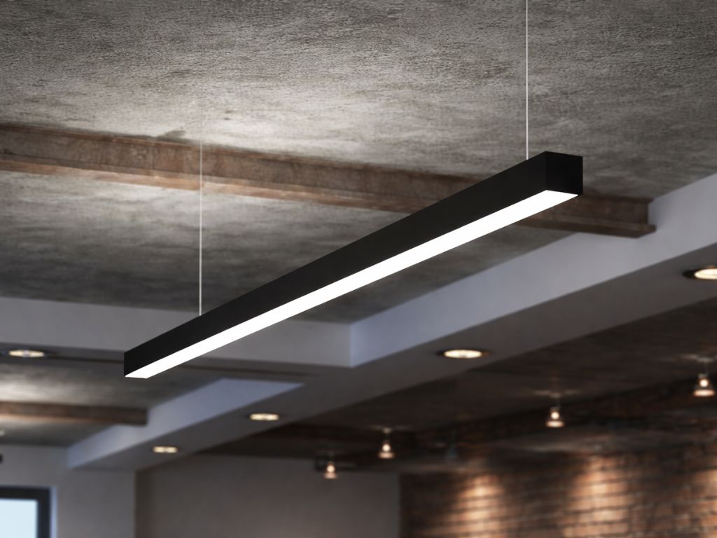luminaria lineal suspendida